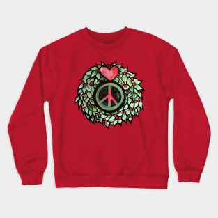 Peace Heart Christmas Wreath Crewneck Sweatshirt